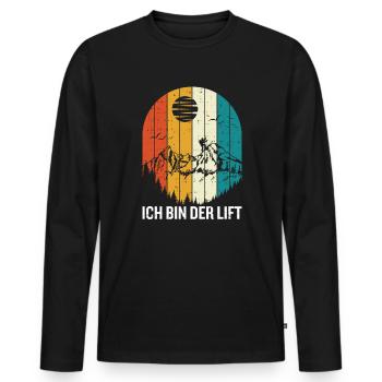 Skitour Tourengeher Berge Ich Bin Der Lift - Männer Premium Bio Langarmshirt - Schwarz - Vorne - Nico (187cm)
