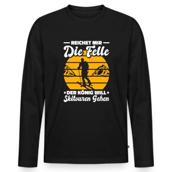 Tourengeher - Reichet Die Felle Skitouren Skitour - Männer Premium Bio Langarmshirt - Schwarz - Vorne - Nico (187cm)