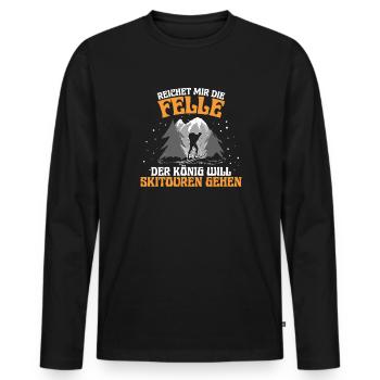 Witziger Skitouren Spruch Skitour Tourenski - Männer Premium Bio Langarmshirt - Schwarz - Vorne - Nico (187cm)
