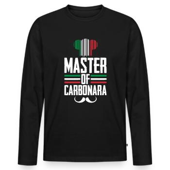 Restaurant Koch Master Of Carbonara Küche - Männer Premium Bio Langarmshirt - Schwarz - Vorne - Nico (187cm)