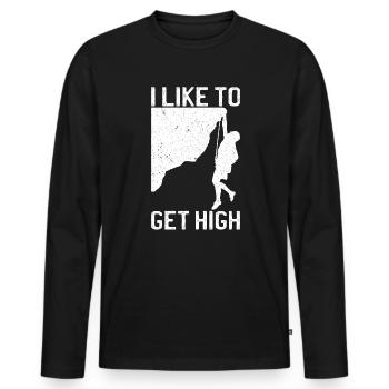Les grimpeurs de bloc aiment faire de l’escalade de haut niveau - T-shirt manches longues Premium bio Homme - noir - Devant - Nico (187cm)
