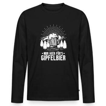 Bergsteiger Wanderer Gipfelbier Bier Wandern - Männer Premium Bio Langarmshirt - Schwarz - Vorne - Nico (187cm)