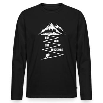 Skitourengeher Skitour Spitzkehre - Männer Premium Bio Langarmshirt - Schwarz - Vorne - Nico (187cm)