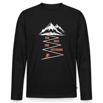 Skitour Nur Noch Eine Spitzkehre Lustig - Männer Premium Bio Langarmshirt - Schwarz - Vorne - Nico (187cm)