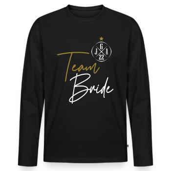 Team Bride - Männer Premium Bio Langarmshirt - Schwarz - Vorne - Nico (187cm)