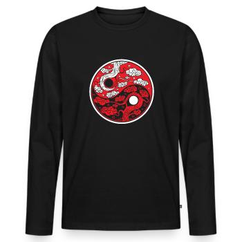 Zen Buddha Yin Yang Ying Yang - Männer Premium Bio Langarmshirt - Schwarz - Vorne - Nico (187cm)