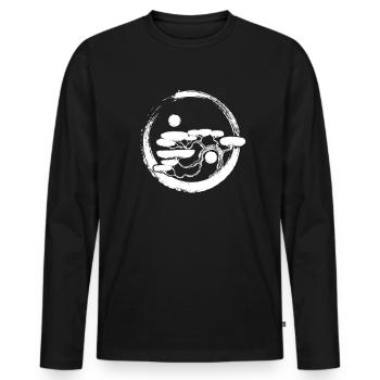 Zen Buddha Ying Yang Yin Yang Bonsai - Männer Premium Bio Langarmshirt - Schwarz - Vorne - Nico (187cm)