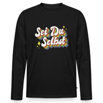 Pride CSD Sei Du Selbst Regenbogen LGBTQ Gay - Männer Premium Bio Langarmshirt - Schwarz - Vorne - Nico (187cm)