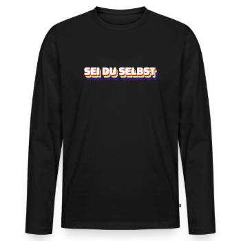 Regenbogen LGBTQ Gay Pride CSD Lesbisch Schwul - Männer Premium Bio Langarmshirt - Schwarz - Vorne - Nico (187cm)