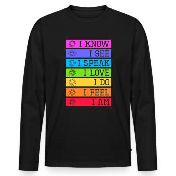 Namaste Yoga Meditation 7 Chakren Spirituell - Männer Premium Bio Langarmshirt - Schwarz - Vorne - Nico (187cm)