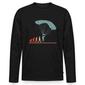 Parachute Paraglider Sports Evolution Paragliding - Men's Premium Organic Long Sleeve Shirt - black - Front - Nico (187cm)