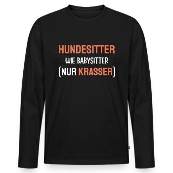 Hund Gassi Lustiges Hundesitter - Männer Premium Bio Langarmshirt - Schwarz - Vorne - Nico (187cm)