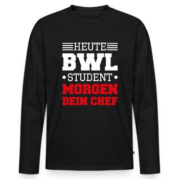 Studium Student Studenten BWL BWL Studium - Männer Premium Bio Langarmshirt - Schwarz - Vorne - Nico (187cm)