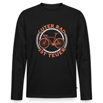 Rennrad Radsport Fahrrad Spruch Radfahrer - Männer Premium Bio Langarmshirt - Schwarz - Vorne - Nico (187cm)