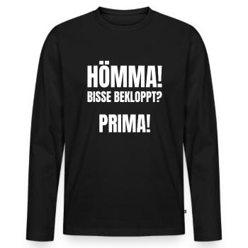 HÖMMA BISSE BEKLOPPT Lustig Ruhrgebiet Ruhrpott - Männer Premium Bio Langarmshirt - Schwarz - Vorne - Nico (187cm)