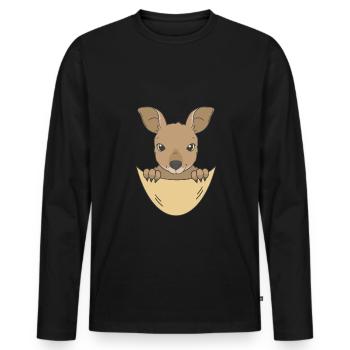 Costume de carnaval kangourou Déguisement de carnaval - T-shirt manches longues Premium bio Homme - noir - Devant - Nico (187cm)