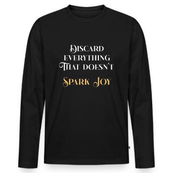Minimalismus Spruch Joy Minimalist Minimalistisch - Männer Premium Bio Langarmshirt - Schwarz - Vorne - Nico (187cm)