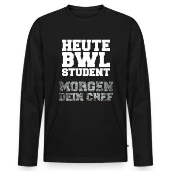 Student BWL Studenten Wirtschaft - Männer Premium Bio Langarmshirt - Schwarz - Vorne - Nico (187cm)