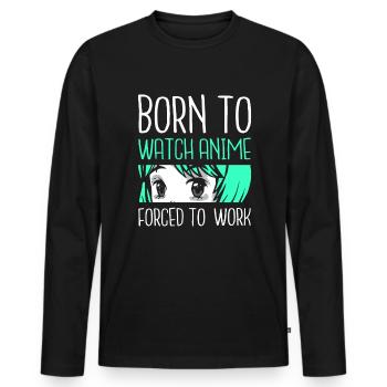 Anime Lovers Japanese Girl Otaku Manga - T-shirt manches longues Premium bio Homme - noir - Devant - Nico (187cm)