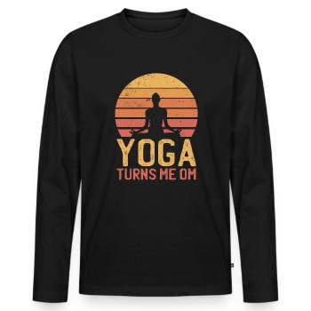 Meditation - Yoga Namaste Funny yoga lover - Men's Premium Organic Long Sleeve Shirt - black - Front - Nico (187cm)
