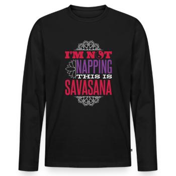 Meditation Yoga Namaste Om Frieden Yoga lovers - Men's Premium Organic Long Sleeve Shirt - black - Front - Nico (187cm)