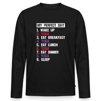 Zen Perfect Day Yoga Meditation Namaste - Men's Premium Organic Long Sleeve Shirt - black - Front - Nico (187cm)