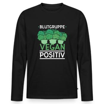 Vegetarier Veganer Vegan Veganismus - Männer Premium Bio Langarmshirt - Schwarz - Vorne - Nico (187cm)