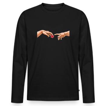 Funny Poker Michelangelo Hand Poker Player - T-shirt manches longues Premium bio Homme - noir - Devant - Nico (187cm)