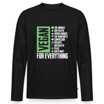 Vegan pour tout Veganisme Vegans - T-shirt manches longues Premium bio Homme - noir - Devant - Nico (187cm)