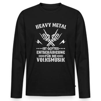 Funny Heavy Metal Slogan Rock Music Festival - Men's Premium Organic Long Sleeve Shirt - black - Front - Nico (187cm)