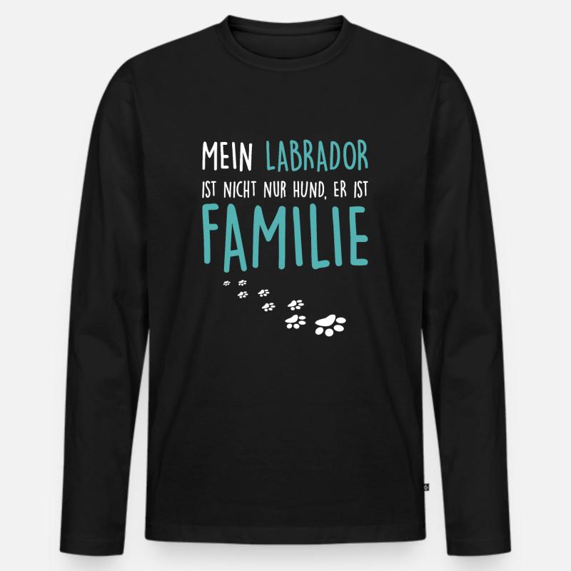 Labrador - Männer Premium Bio Langarmshirt - Schwarz