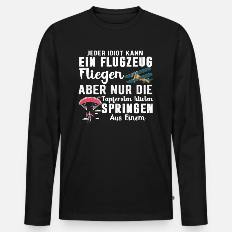 Fallschirm Fallschirmsprung - Männer Premium Bio Langarmshirt - Schwarz