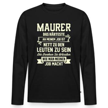 mason - Men's Premium Organic Long Sleeve Shirt - black - Front - Nico (187cm)