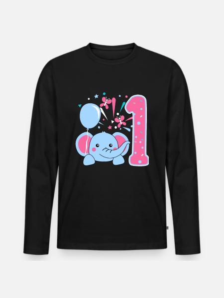 1. Anniversaire bébé bébé - T-shirt manches longues Premium bio Homme - noir