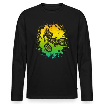 Fahrrad Mountainbike Kinder Mountain Bike - Männer Premium Bio Langarmshirt - Schwarz - Vorne - Nico (187cm)