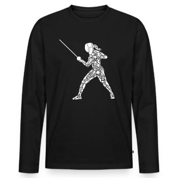 Fechter Symbole Frauen Fechtsport Fechten - Männer Premium Bio Langarmshirt - Schwarz - Vorne - Nico (187cm)