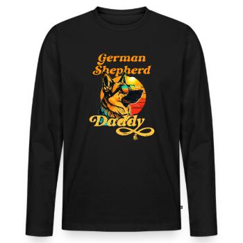 Germany Shepherd Daddy - Men's Premium Organic Long Sleeve Shirt - black - Front - Nico (187cm)
