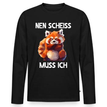 Red Panda Cat Bear Red Panda Nen merde doit - T-shirt manches longues Premium bio Homme - noir - Devant - Nico (187cm)