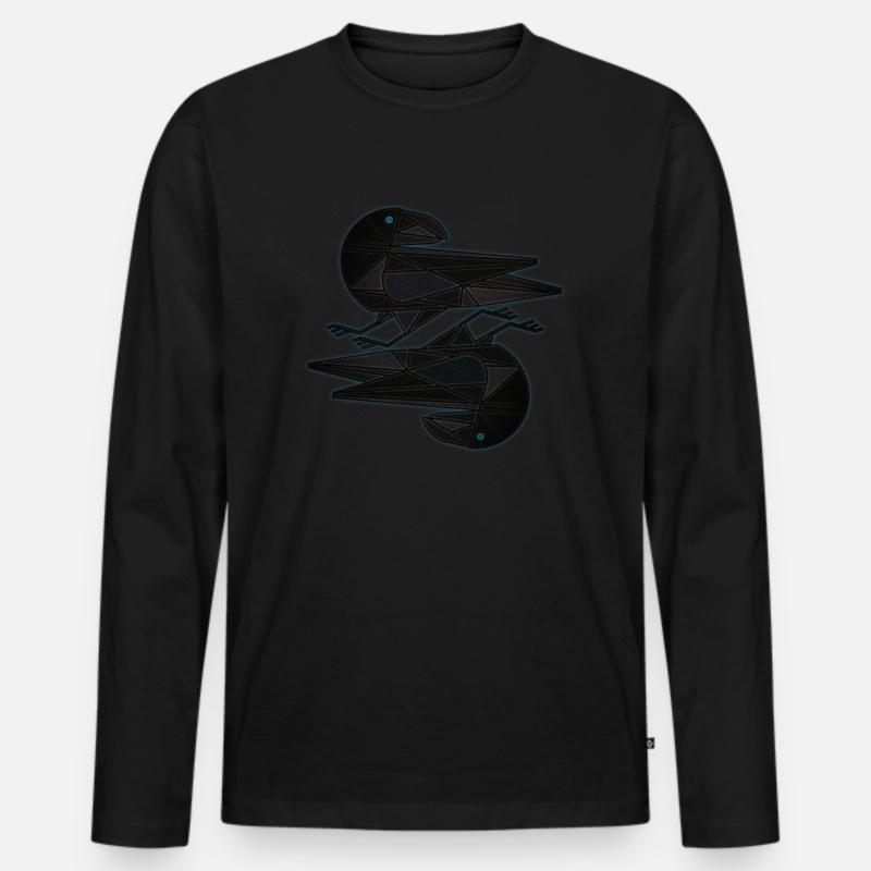 Hugin Munin - Männer Premium Bio Langarmshirt - Schwarz