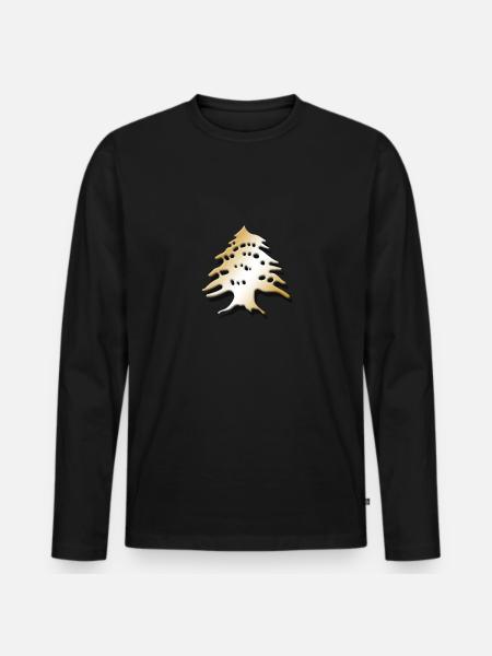 Libanon - Männer Premium Bio Langarmshirt - Schwarz
