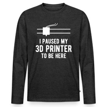 3D Drucker Drucken Hobby lustiger Spruch - Männer Premium Bio Langarmshirt - Anthrazit meliert - Vorne - Nico (187cm)