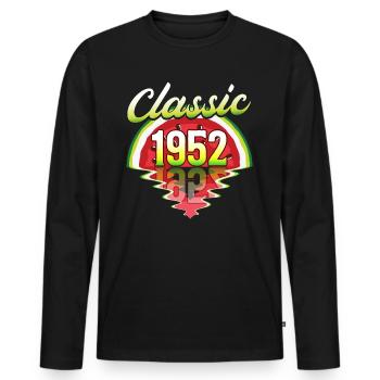 Pastèque Vintage 1952 70 Ans Anniversaire - T-shirt manches longues Premium bio Homme - noir - Devant - Nico (187cm)