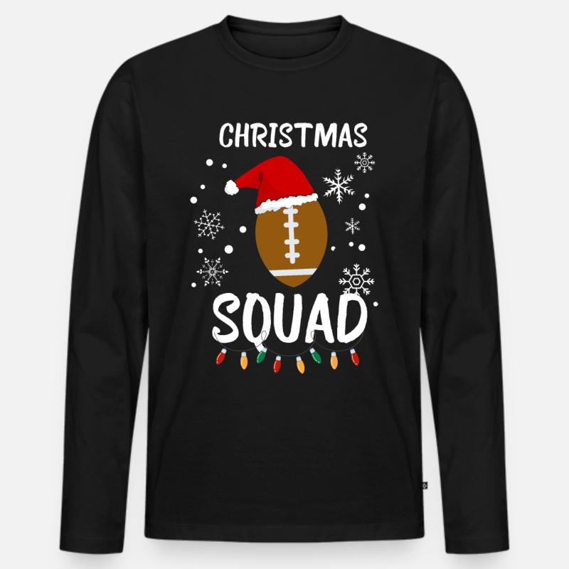 Weihnachtsmannschaft - Männer Premium Bio Langarmshirt - Schwarz