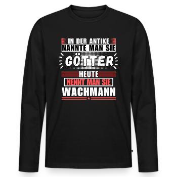 Gods in Antiquity. Today's security guard - Men's Premium Organic Long Sleeve Shirt - black - Front - Nico (187cm)