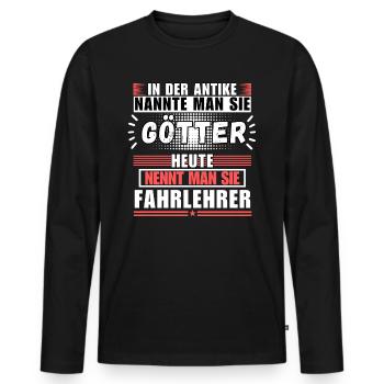 Les dieux dans l’Antiquité. Le moniteur d’auto-école d’aujourd’hui - T-shirt manches longues Premium bio Homme - noir - Devant - Nico (187cm)