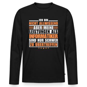 Unmatched performance as a computer scientist - Men's Premium Organic Long Sleeve Shirt - black - Front - Nico (187cm)