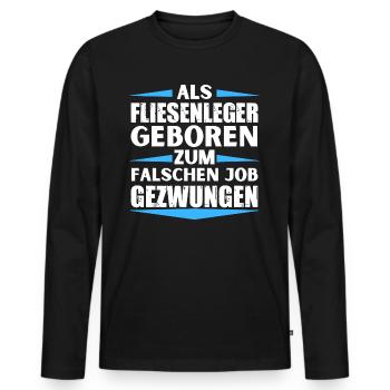 Tiler a décroché le mauvais emploi - T-shirt manches longues Premium bio Homme - noir - Devant - Nico (187cm)