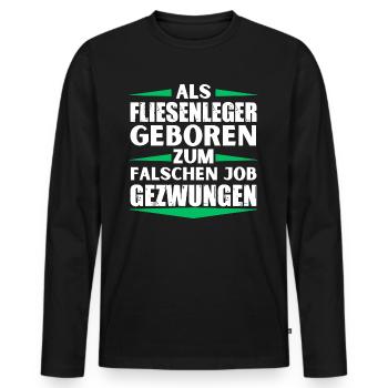 Tiler a décroché le mauvais emploi - T-shirt manches longues Premium bio Homme - noir - Devant - Nico (187cm)