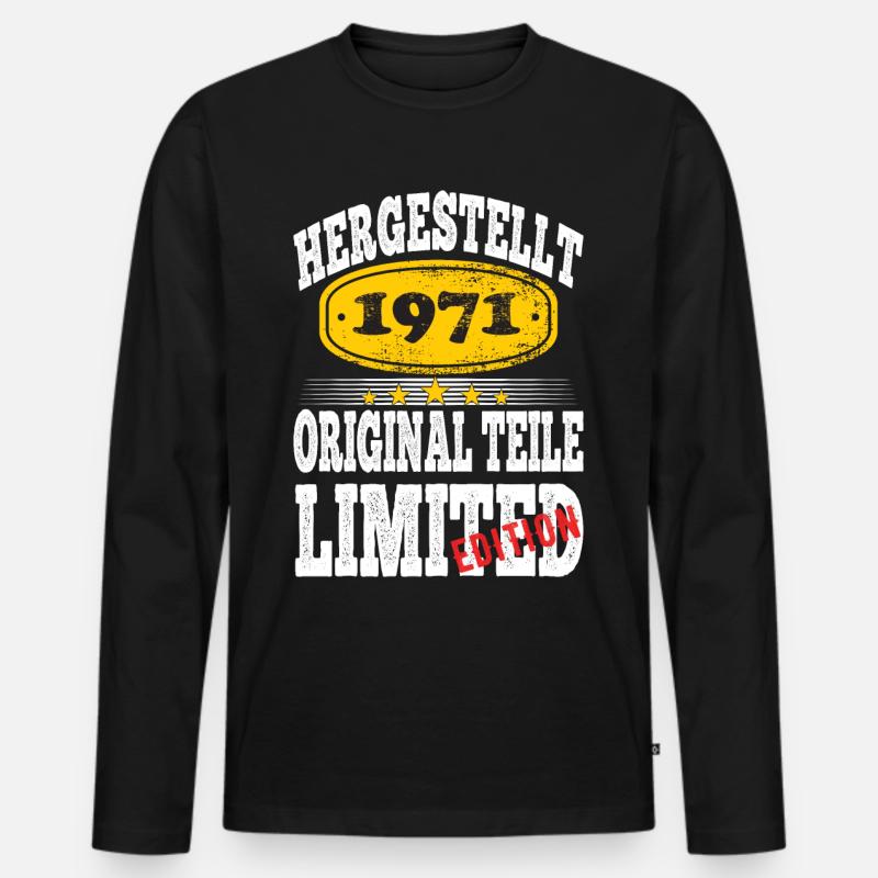 Hergestellt 1971 - Männer Premium Bio Langarmshirt - Schwarz