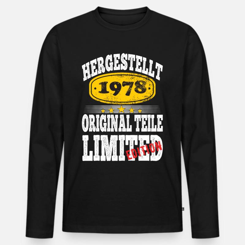 Hergestellt 1978 - Männer Premium Bio Langarmshirt - Schwarz